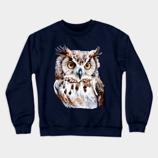 Watercolor Mysterious Owl Crewneck Sweatshirt